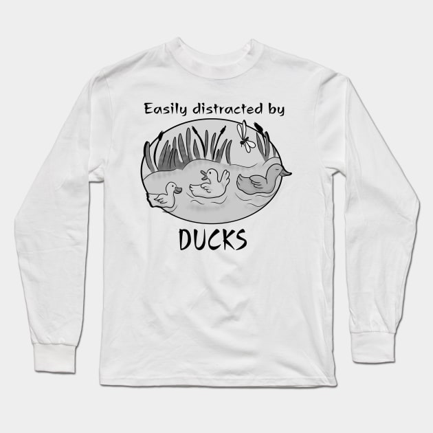 Easily distracted by ducks Long Sleeve T-Shirt by Antiope